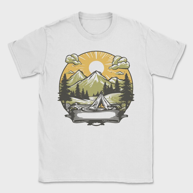 Camping Sunset, Tricou Barbati (Unisex)
