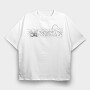 Camping Monochrome, Tricou Oversize Barbati (Unisex)