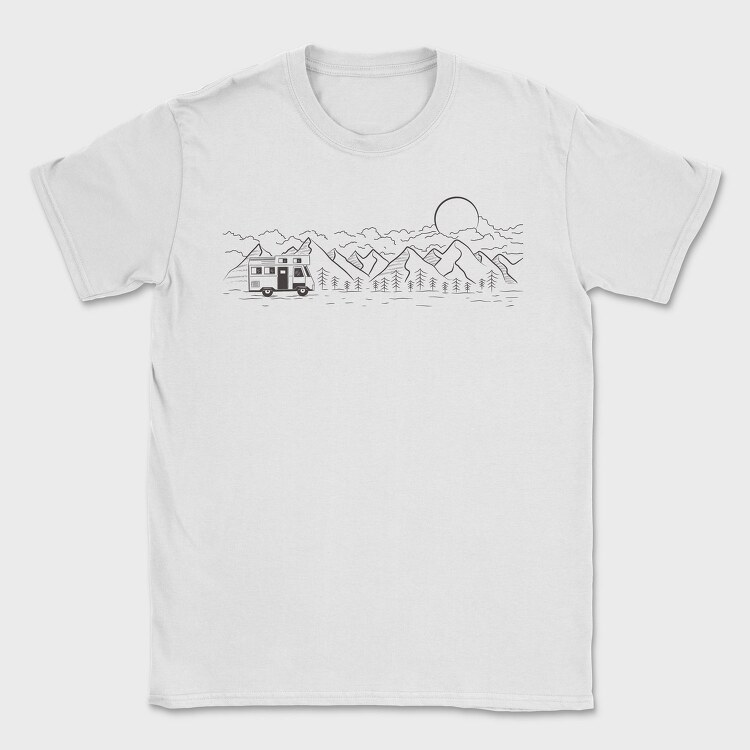 Camping Monochrome, Tricou Barbati (Unisex)