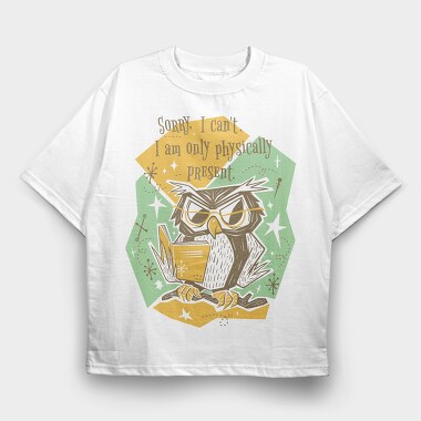 Reading Owl Retro, Tricou Oversize Barbati (Unisex)