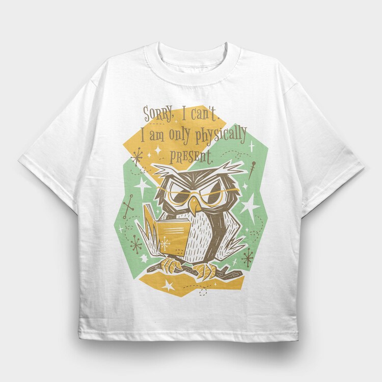 Reading Owl Retro, Tricou Oversize Barbati (Unisex)