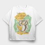 Reading Owl Retro, Tricou Oversize Barbati (Unisex)
