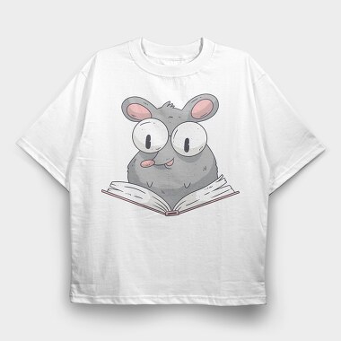Reading Rat, Tricou Oversize Barbati (Unisex)