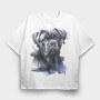 Realistic Bullmastif Dog Portrait, Tricou Oversize Barbati (Unisex)