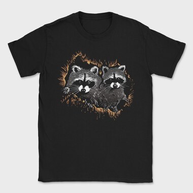 Realistic Raccoon Animals Night, Tricou Barbati (Unisex)