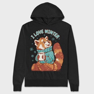 Red Panda Animal Cozy Winter, Hanorac Oversize Barbati (Unisex)