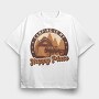 Camping Happy Place, Tricou Oversize Barbati (Unisex)