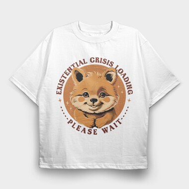 Red Panda Existential Crisis Loading, Tricou Oversize Barbati (Unisex)