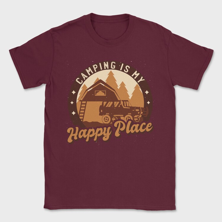Camping Happy Place, Tricou Barbati (Unisex)