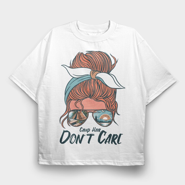 Camping Hair, Tricou Oversize Barbati (Unisex)