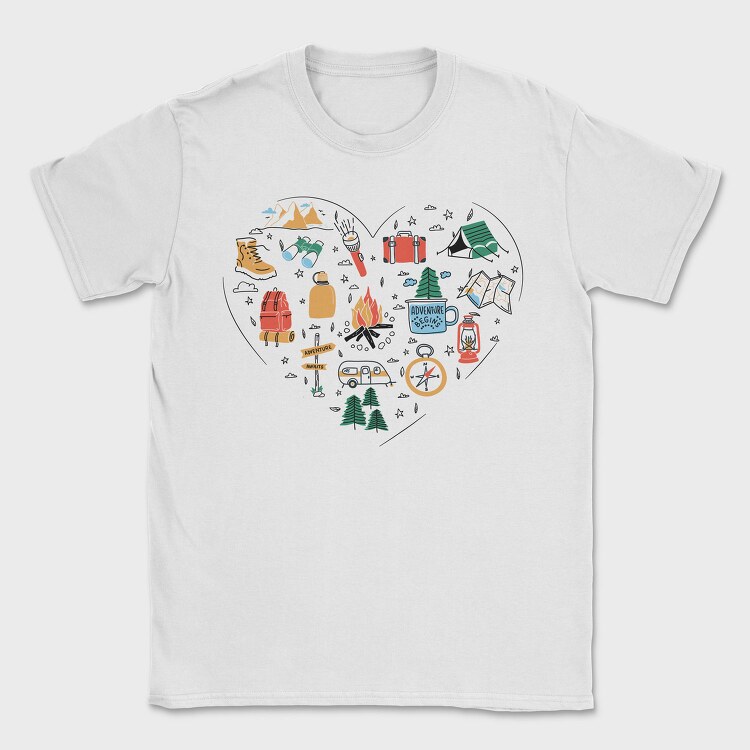 Camping Elements Heart, Tricou Barbati (Unisex)