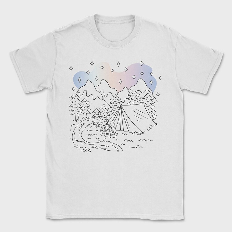 Camping Aurora, Tricou Barbati (Unisex)