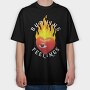 Burning Feelings Heart, Tricou Oversize Barbati (Unisex)