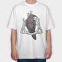 Raven On Nordic Symbol, Tricou Oversize Barbati (Unisex)