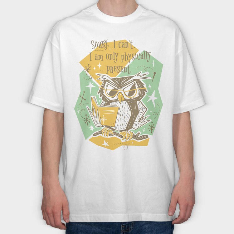 Reading Owl Retro, Tricou Oversize Barbati (Unisex)