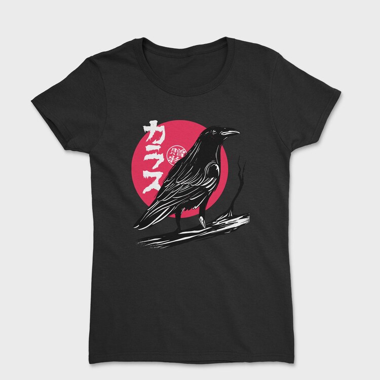 Red Moon Raven Traditional Crow, Tricou Femei