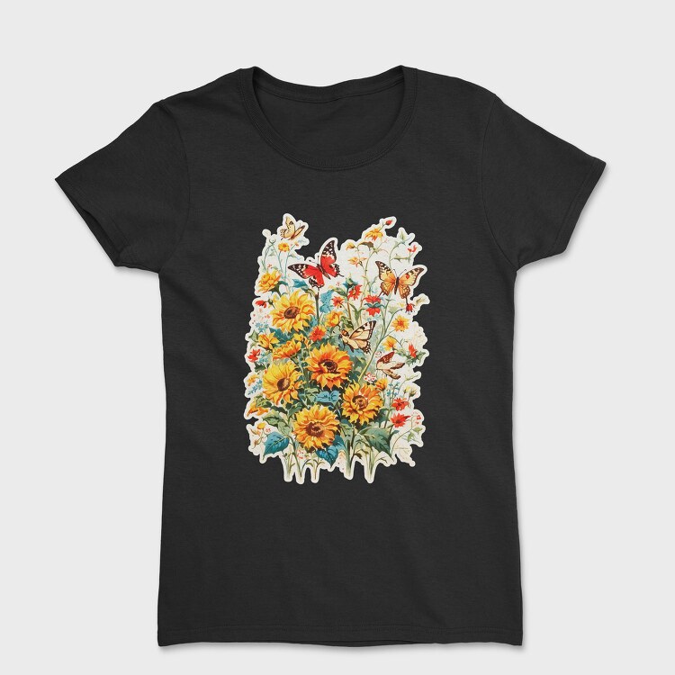 Butterfly and Flowers, Tricou Femei
