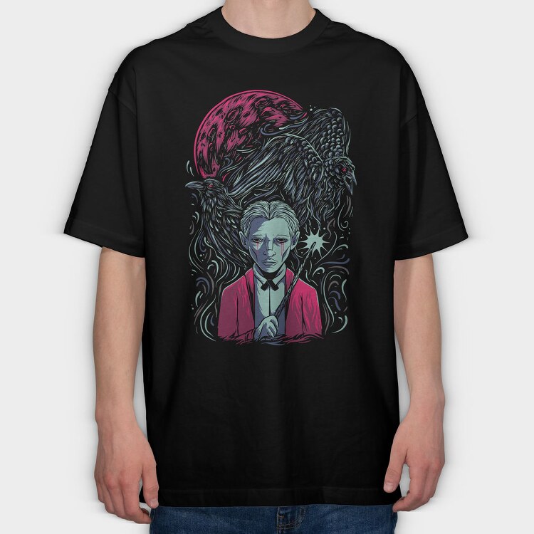 Raven Wizard Magic, Tricou Oversize Barbati (Unisex)