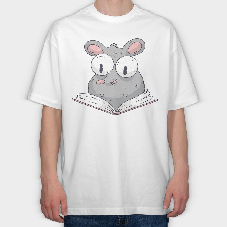 Reading Rat, Tricou Oversize Barbati (Unisex)