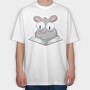 Reading Rat, Tricou Oversize Barbati (Unisex)