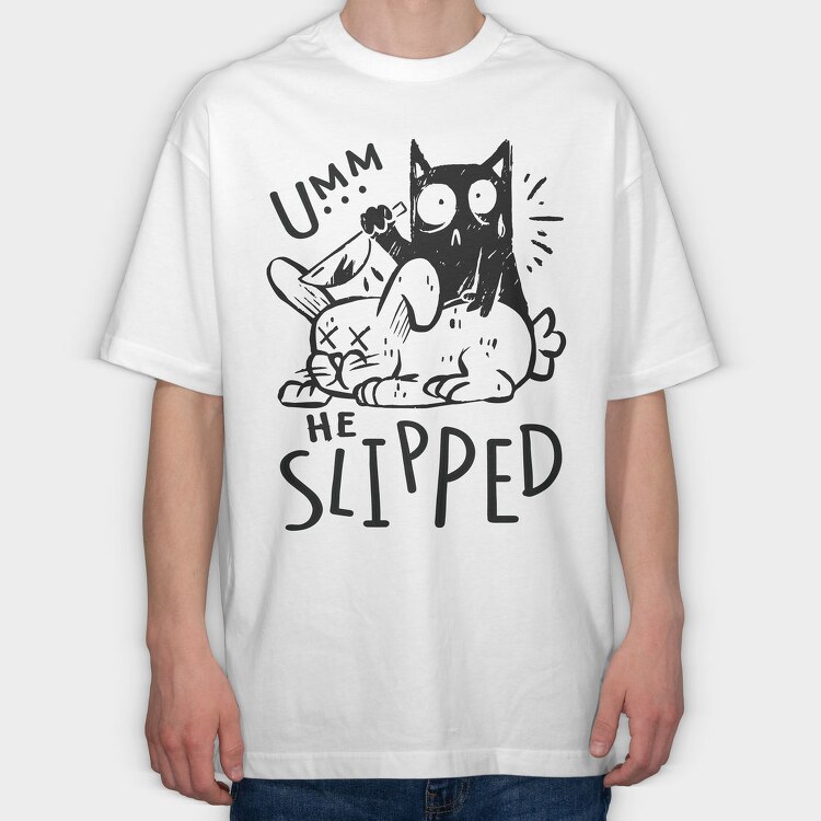 Bunny Funny Cat, Tricou Oversize Barbati (Unisex)
