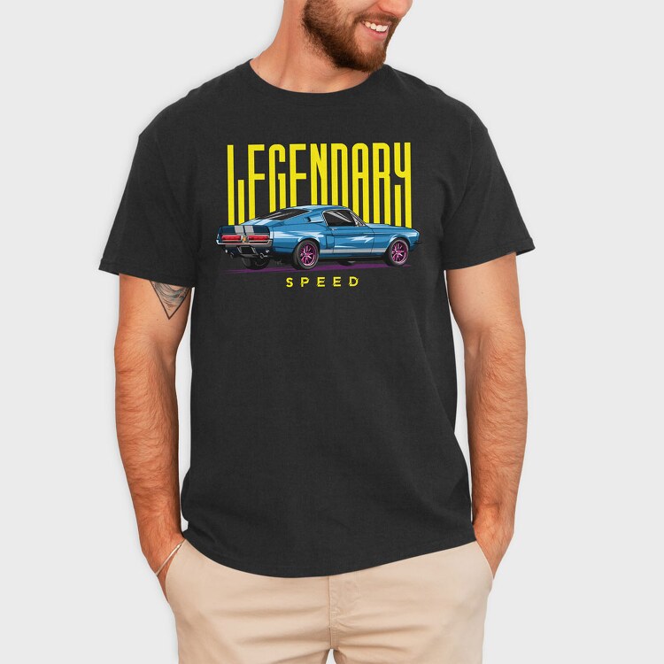 Legendary Speed Mustang, Tricou Barbati (Unisex)