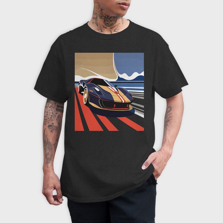 Retro Supercar in Vintage, Tricou Barbati (Unisex)