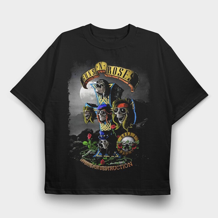 Guns N Roses 6, Tricou Oversize Barbati (Unisex)