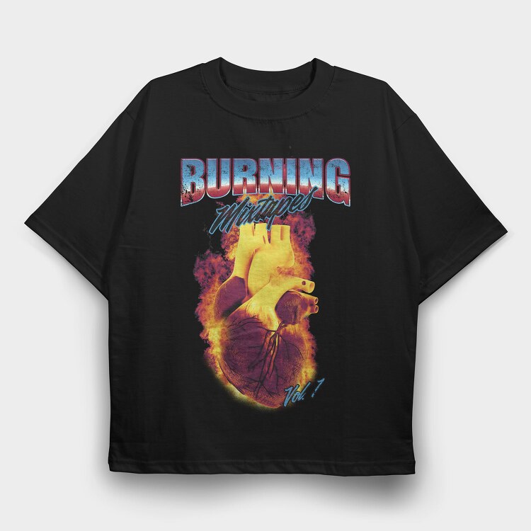Burning Mixtapes, Tricou Oversize Barbati (Unisex)