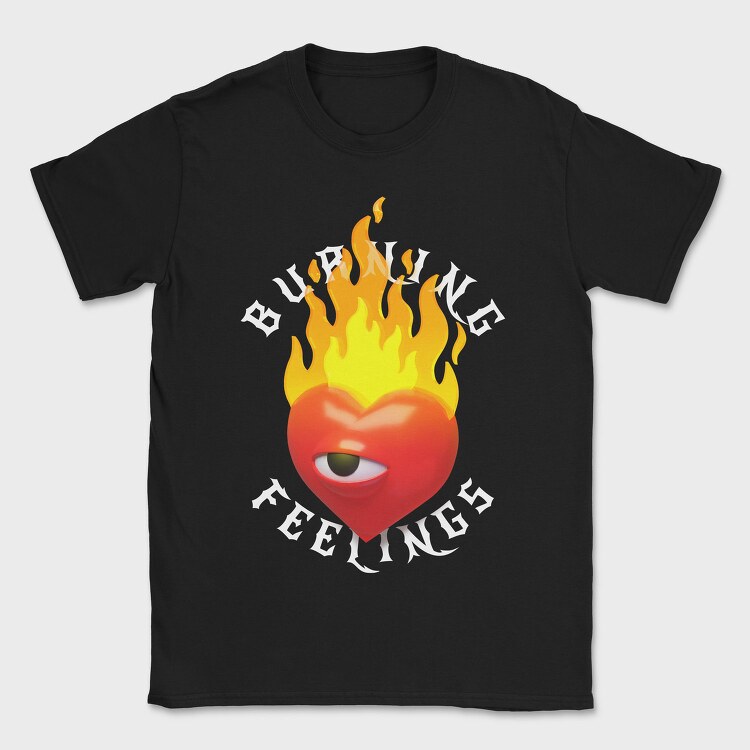 Burning Feelings Heart, Tricou Barbati (Unisex)