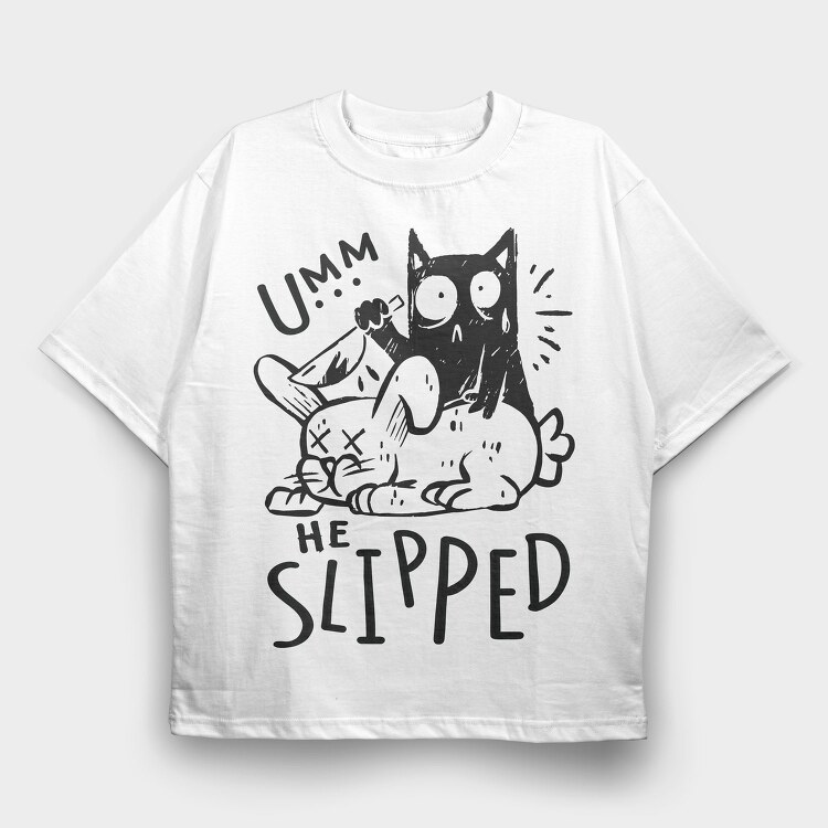 Bunny Funny Cat, Tricou Oversize Barbati (Unisex)