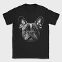 Bulldog Portrait Monochrome, Tricou Barbati (Unisex)