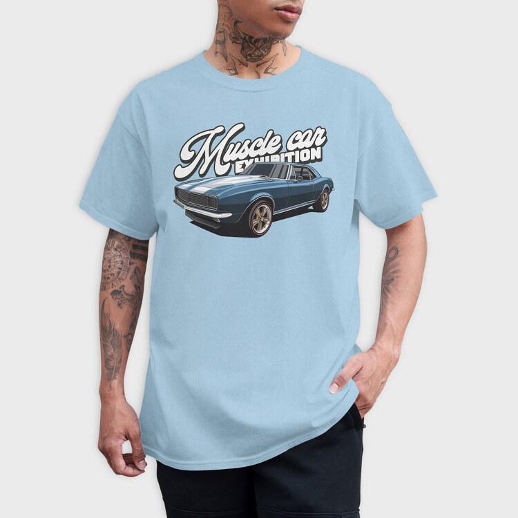 Muscle Blue Car, Tricou Barbati (Unisex)