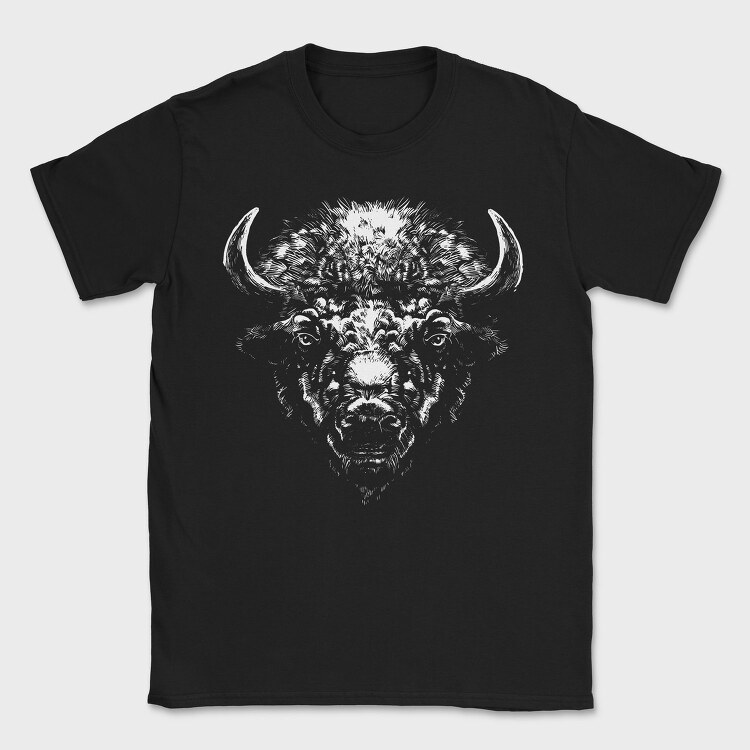 Buffalo Head, Tricou Barbati (Unisex)