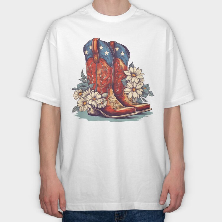 Boots Flowers, Tricou Oversize Barbati (Unisex)