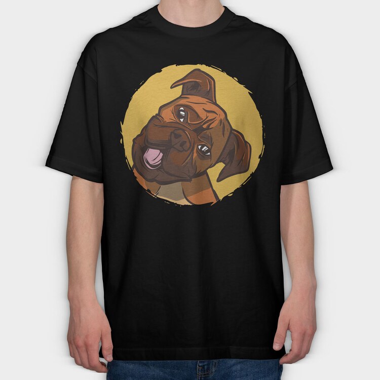 Boxer Dog, Tricou Oversize Barbati (Unisex)