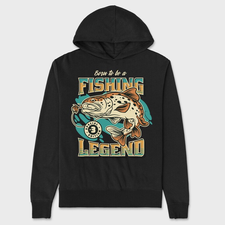 Born to Be a Fishing Legend, Hanorac Oversize Barbati (Unisex)