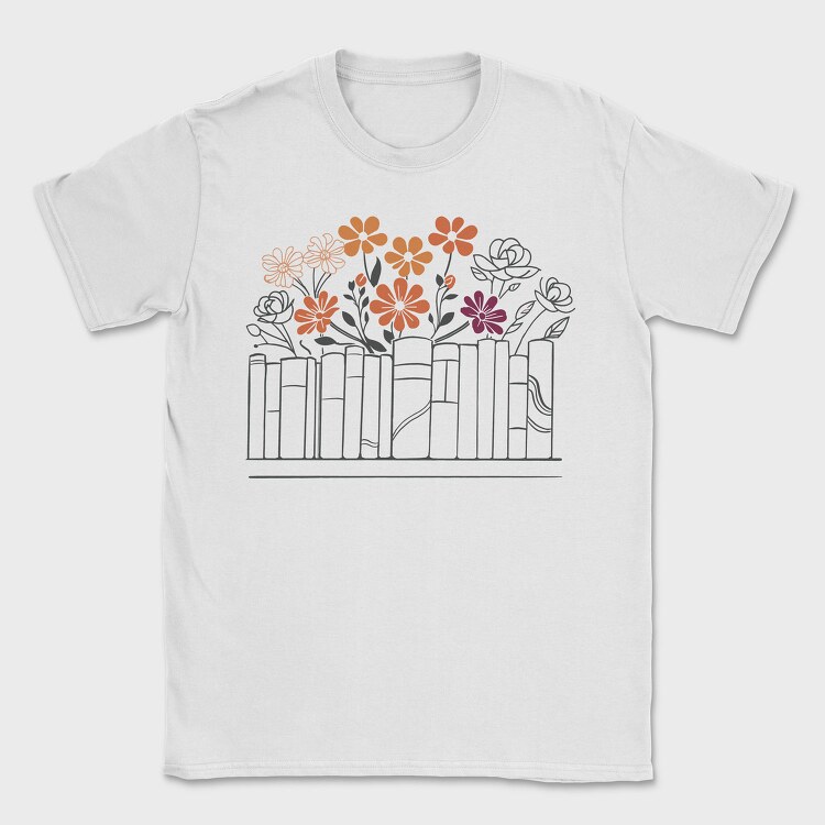Books Flowers, Tricou Barbati (Unisex)