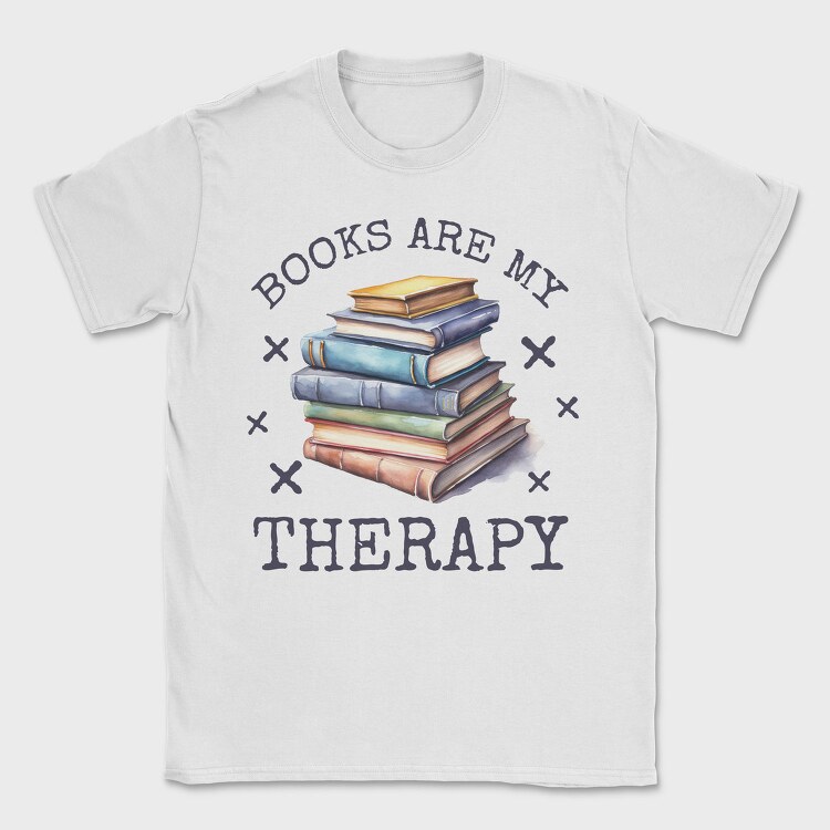 Books Are My Therapy, Tricou Barbati (Unisex)