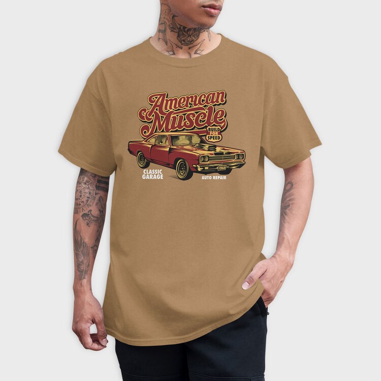 American Muscle Old Car, Tricou Barbati (Unisex)