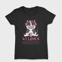 Cow With Headphones I Love Moosic, Tricou Femei