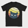 Black Cat Sunset Retro, Tricou Barbati (Unisex)