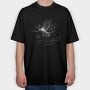 Birds Music Monochrome, Tricou Oversize Barbati (Unisex)