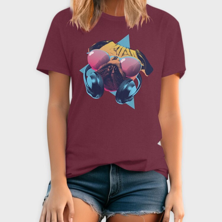 Retro Pug, Tricou Barbati (Unisex)