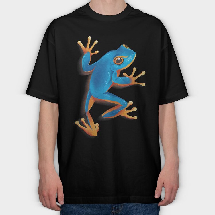 Blue Frog Realistic, Tricou Oversize Barbati (Unisex)