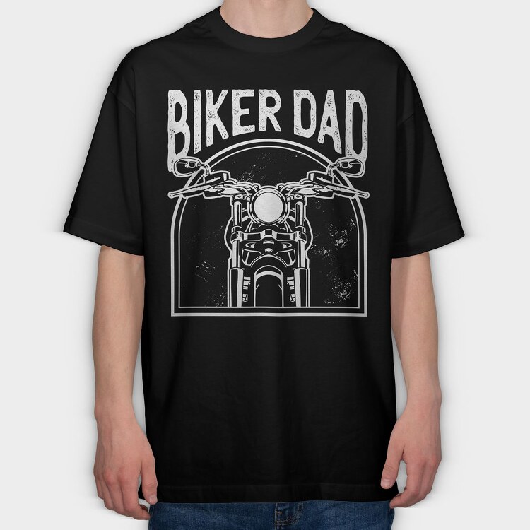 Biker Dad, Tricou Oversize Barbati (Unisex)