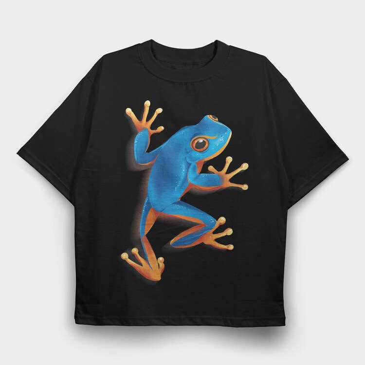 Blue Frog Realistic, Tricou Oversize Barbati (Unisex)