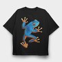 Blue Frog Realistic, Tricou Oversize Barbati (Unisex)