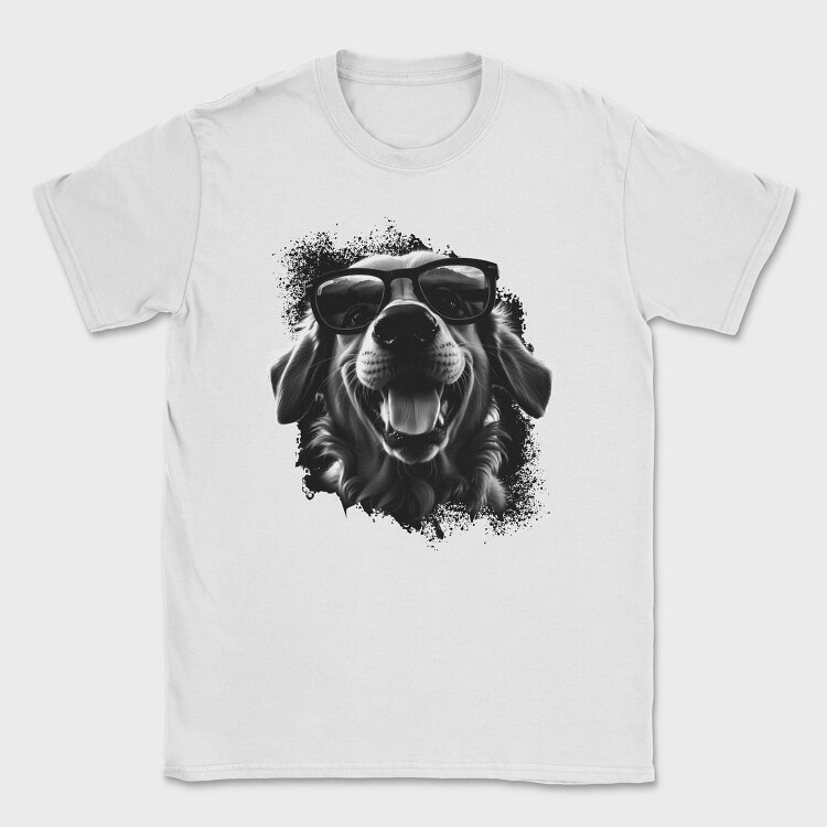 Black White Golden Retriever, Tricou Barbati (Unisex)