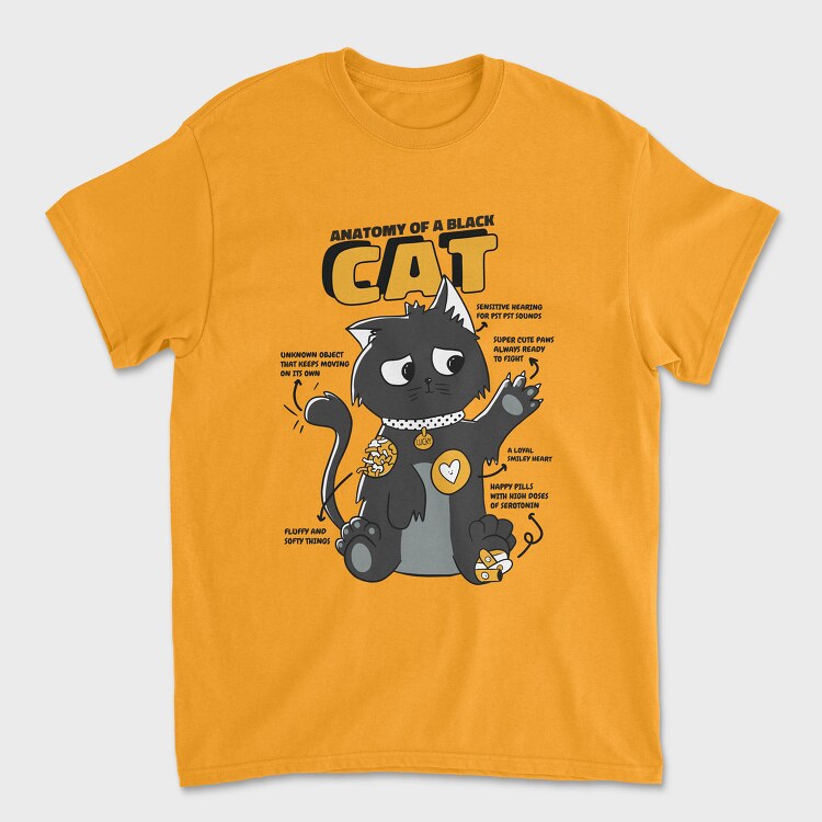 Black Cat Anatomy, Tricou Barbati (Unisex)